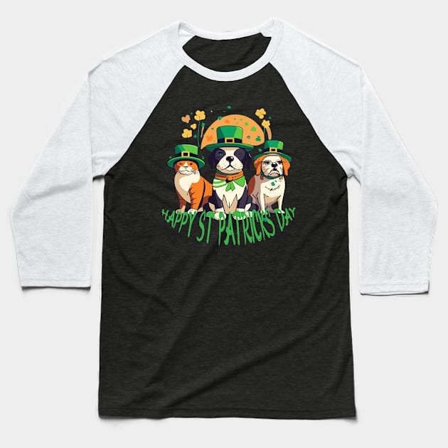 Lucky Paws: St. Pat's Pet Celebration Baseball T-Shirt by WOLVES STORE